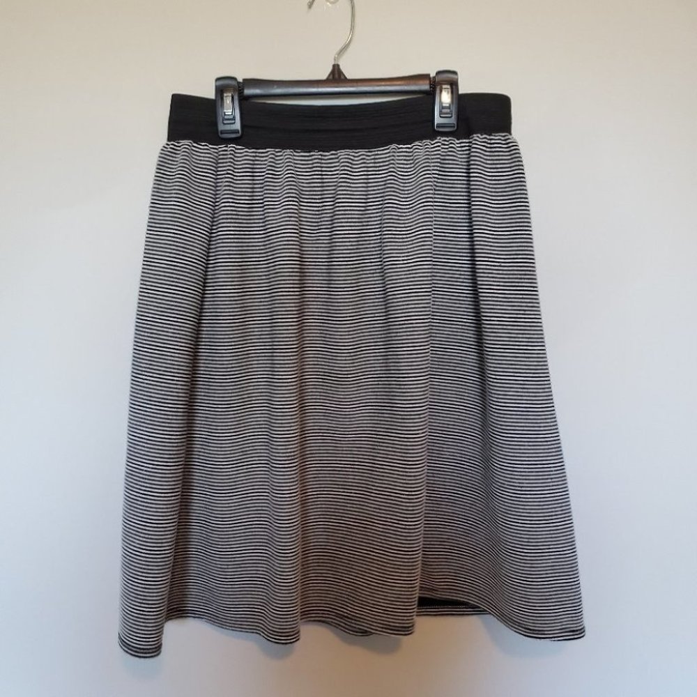 Striped Skirt with Elastic Waist Band